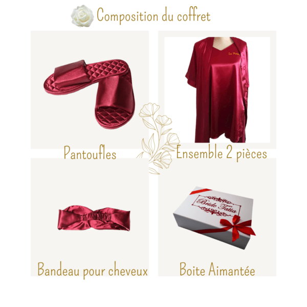 Composition du coffret Pantoufles coffret Ensemble 2 pièces Bandeau pour cheveux Boite aimantée