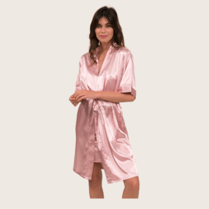 peignoir et nuisette rose