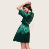 peignoir et nuisette vert
